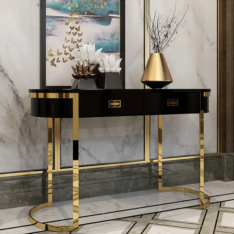 black modern console table