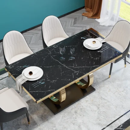 Luxury Marble Dining Table with Chairs for Premium Indian Homes