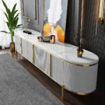 Modern oval TV stand cabinet for living room in India