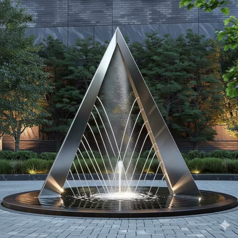 Stainless Steel Triangle Water Fountain