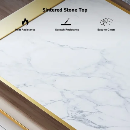 Italian TV stand modern design with Statuario marble surface