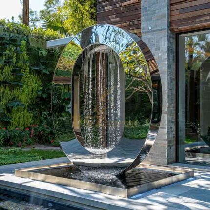 Water Fountain Mirror Circle Design