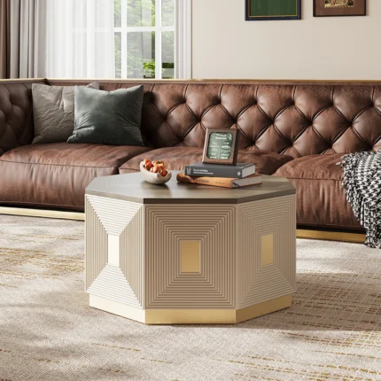 fluted block center table