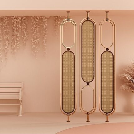 Aura Gold Hanging Room Divider metal panel
