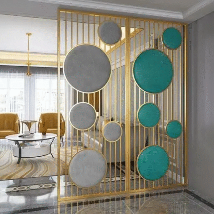 Luxury gold circular panel room divider