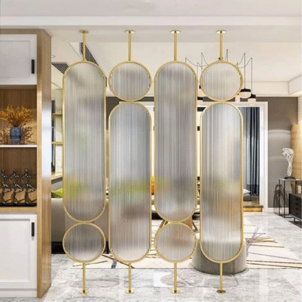 Luxury Gold Frosted Glass Room Divider Partition