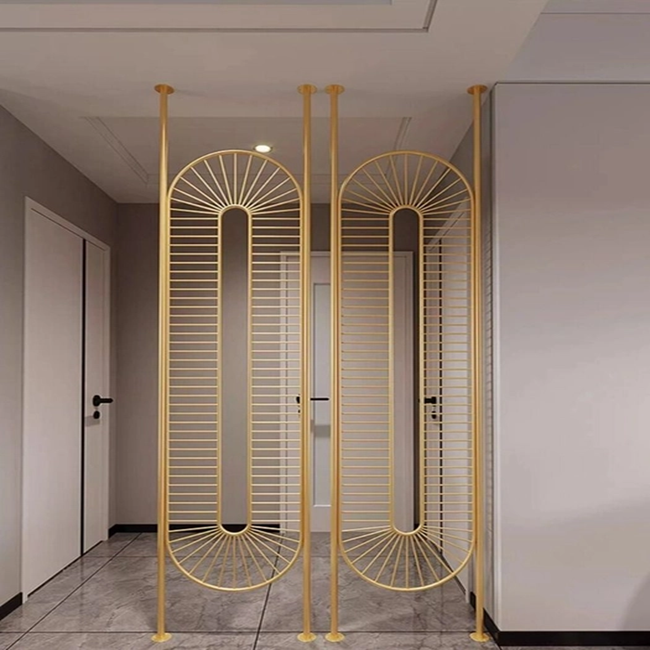 Modern Gold Arch Metal Room Divider