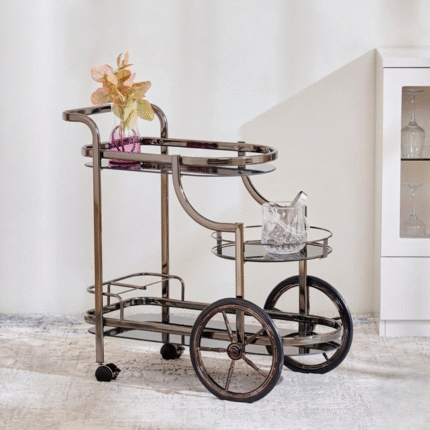 Royal Bronze Luxury Bar Trolley Cart with Wheels