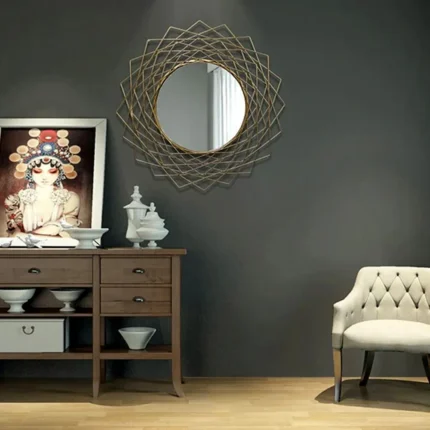 Royal Geometric Gold Wall Mirror