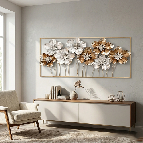 Elegant Floral Metal Wall Art
