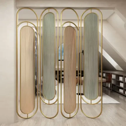 Luxury Gold Arch Glass Room Divider Partition