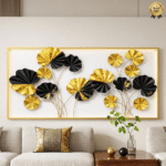 Premium Black & Gold Abstract Metal Wall Art Frame