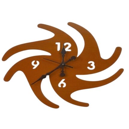 Modern Spiral Wooden Finish Metal Wall Clock