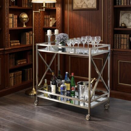 Luxury Stainless Steel Bar Trolley Cart