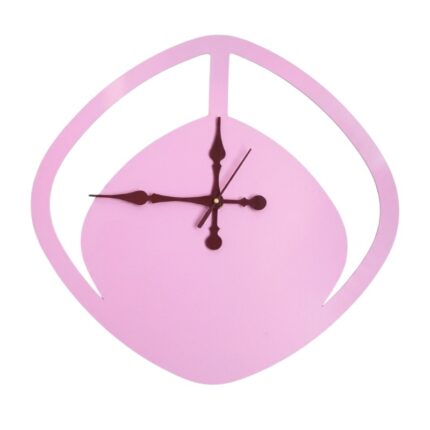 Modern Minimalist Pink Metal Wall Clock