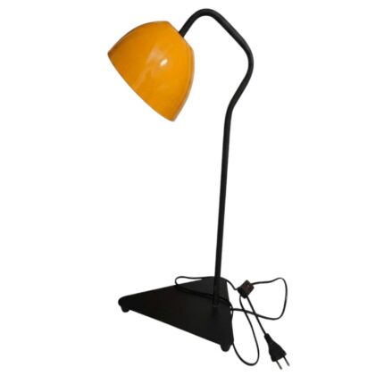 Yellow Dome Iron Table Lamp with Black Base