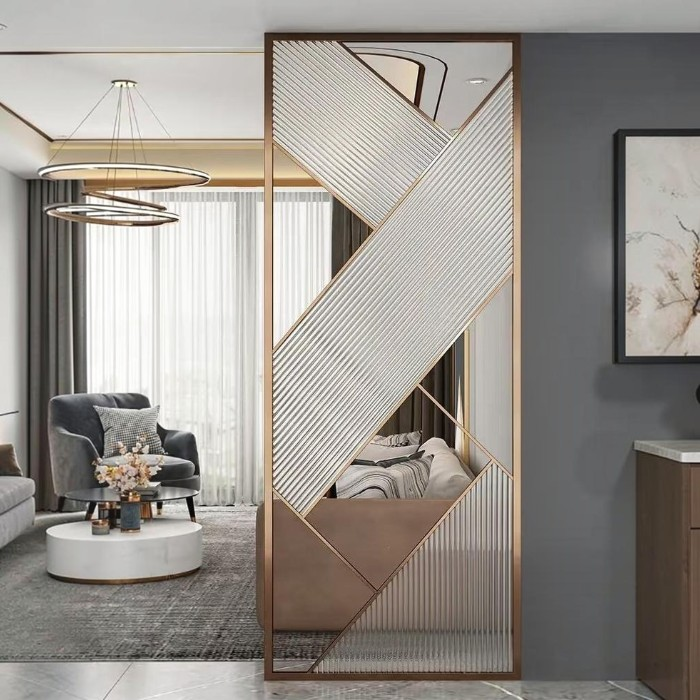 Luxury Geometric Fluted Glass Room Divider Panel (1) Luxury Geometric Fluted Glass Room Divider Panel