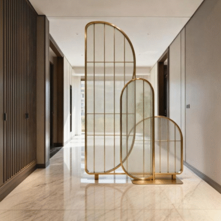 Luxury Gold Arch Glass Partition Screen