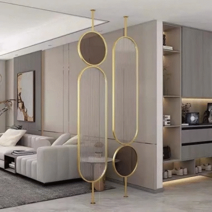 Luxury Gold Decorative Metal Partition Panel with Artistic Circular Design