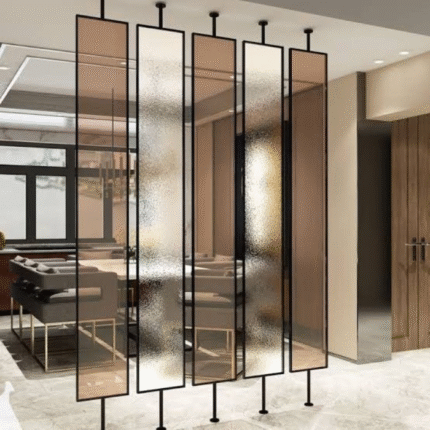 Modern Frosted Glass Hanging Room Divider Panel