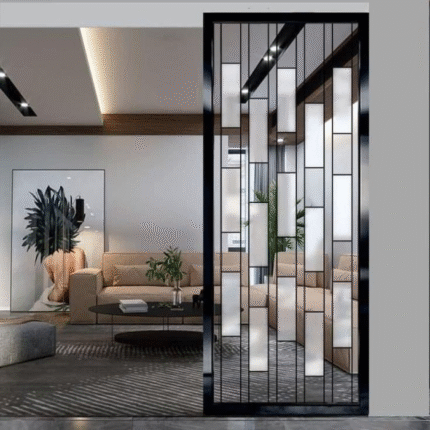 Modern Frosted Glass Metal Partition Panel