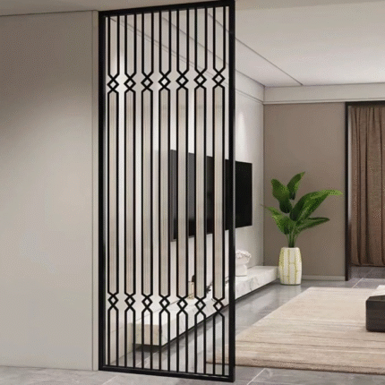 Modern Geometric Metal Room Divider Screen