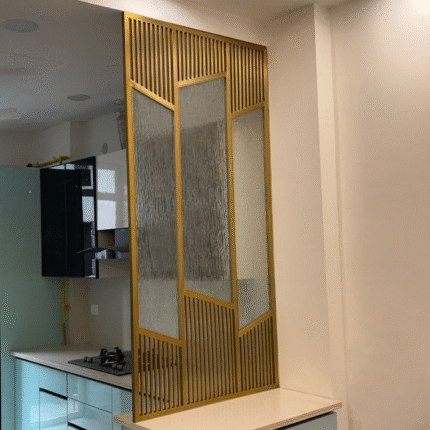 Modern Gold Stainless Steel Glass Partition Panel