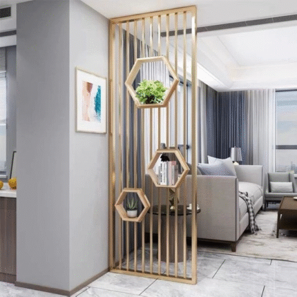 Modern Hexagon Display Partition Shelf